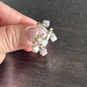 Elegant Silver and light pink Geometric Ring